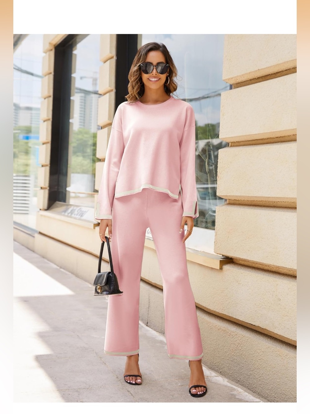 Women’s Light Pink knit set. Size medium